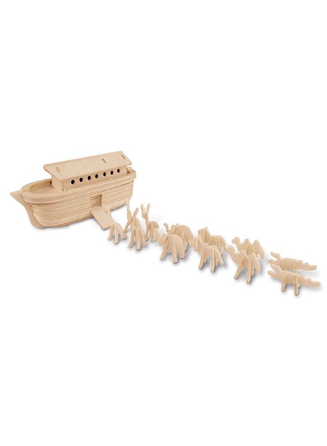 Puzzled 3D Wooden Noah's Ark Toy Puzzle Model Kit - DIY Activity Puzzle for Kids and Adults, Buildable Wooden Noah's Ark Model Toy, Educational Puzzles for Children - Image 1
